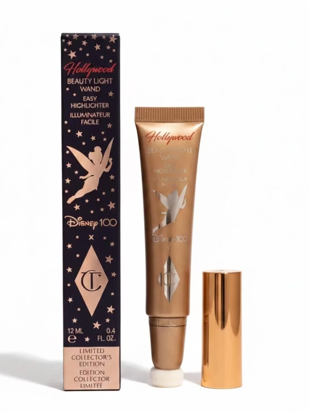 Charlotte Tilbury LtdEd Disney 100 Hollywood Beauty Light Wand Highlighter Gold